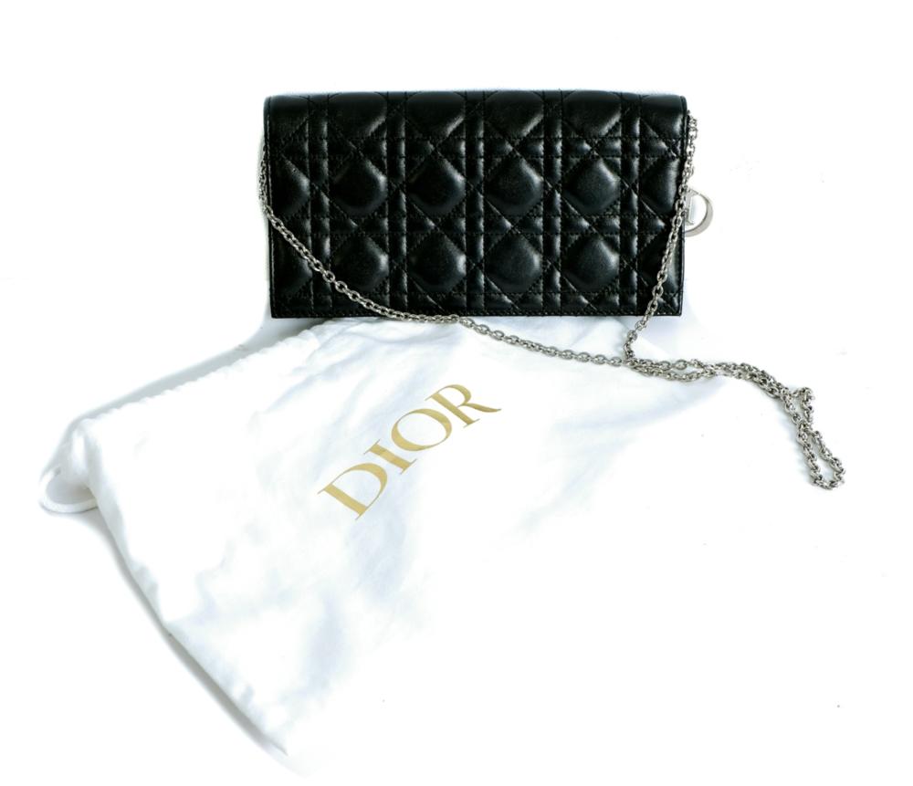 DIOR BLACK CANNAGE CLUTCH W/