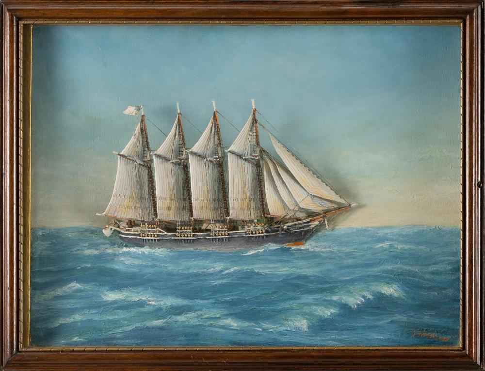 DIORAMA OF A FOUR-MASTED AMERICAN