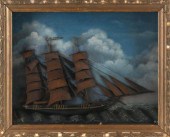 DIORAMA OF A THREE-MASTED FULL