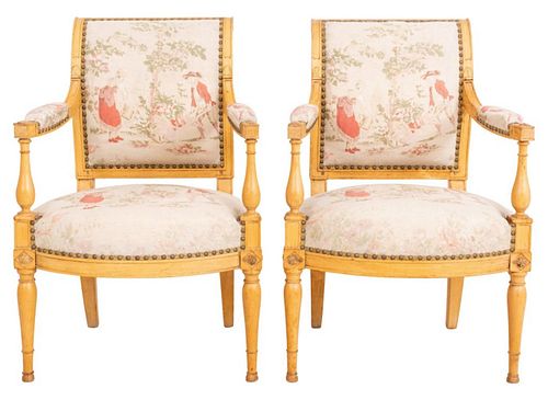 DIRECTOIRE BEECHWOOD FAUTEUILS, CA.