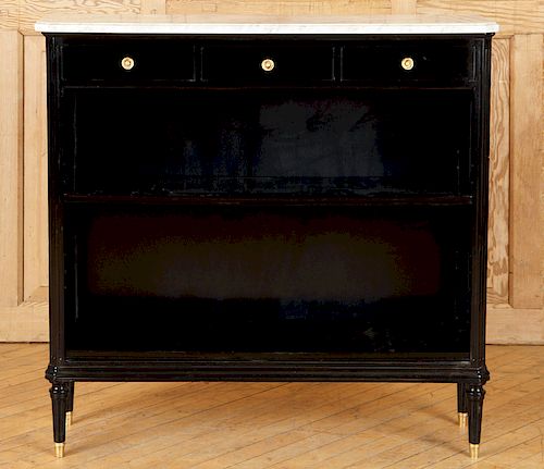 DIRECTOIRE MARBLE TOP BLACK LACQUER