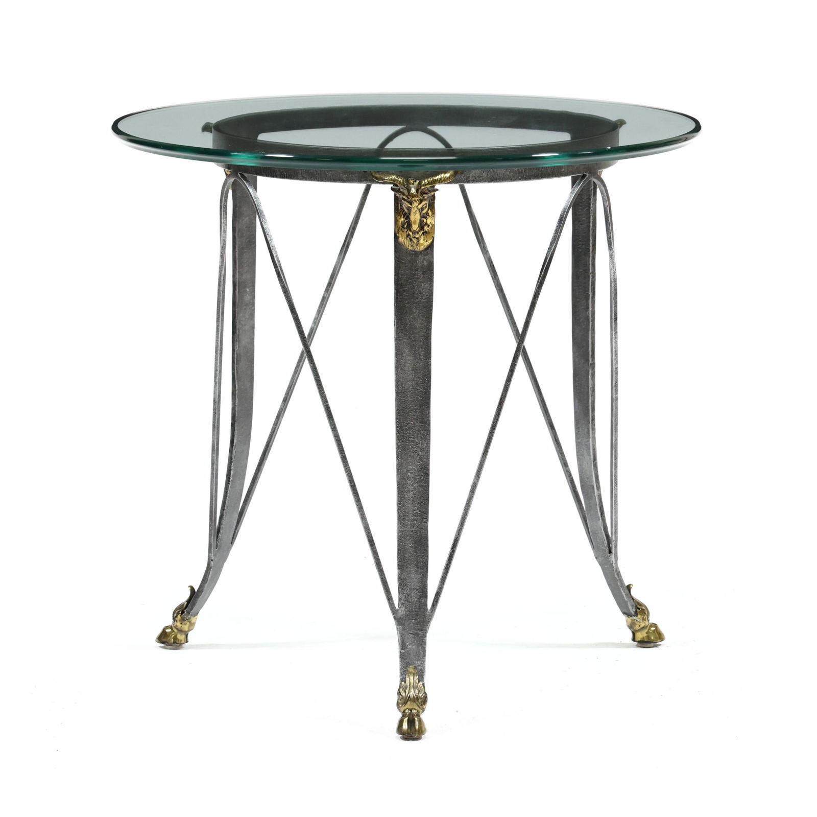 DIRECTOIRE STYLE METAL AND GLASS