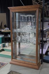 DISPLAY CASE. Oak  upright dis