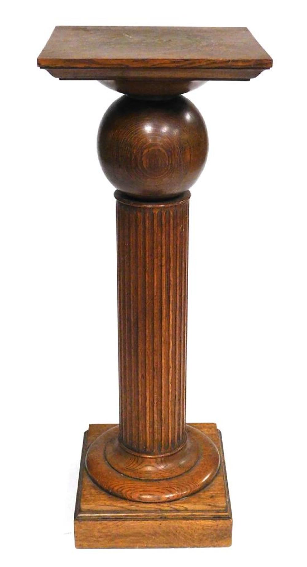 DISPLAY PEDESTAL, OAK, SPHERE