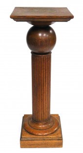 DISPLAY PEDESTAL, OAK, SPHERE