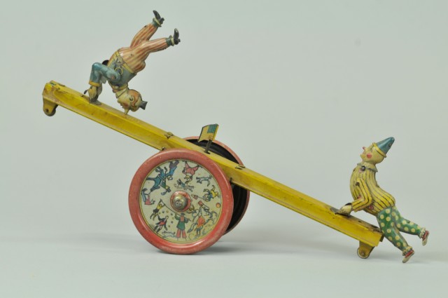 DISTLER CLOWNS ON SEE-SAW TOY