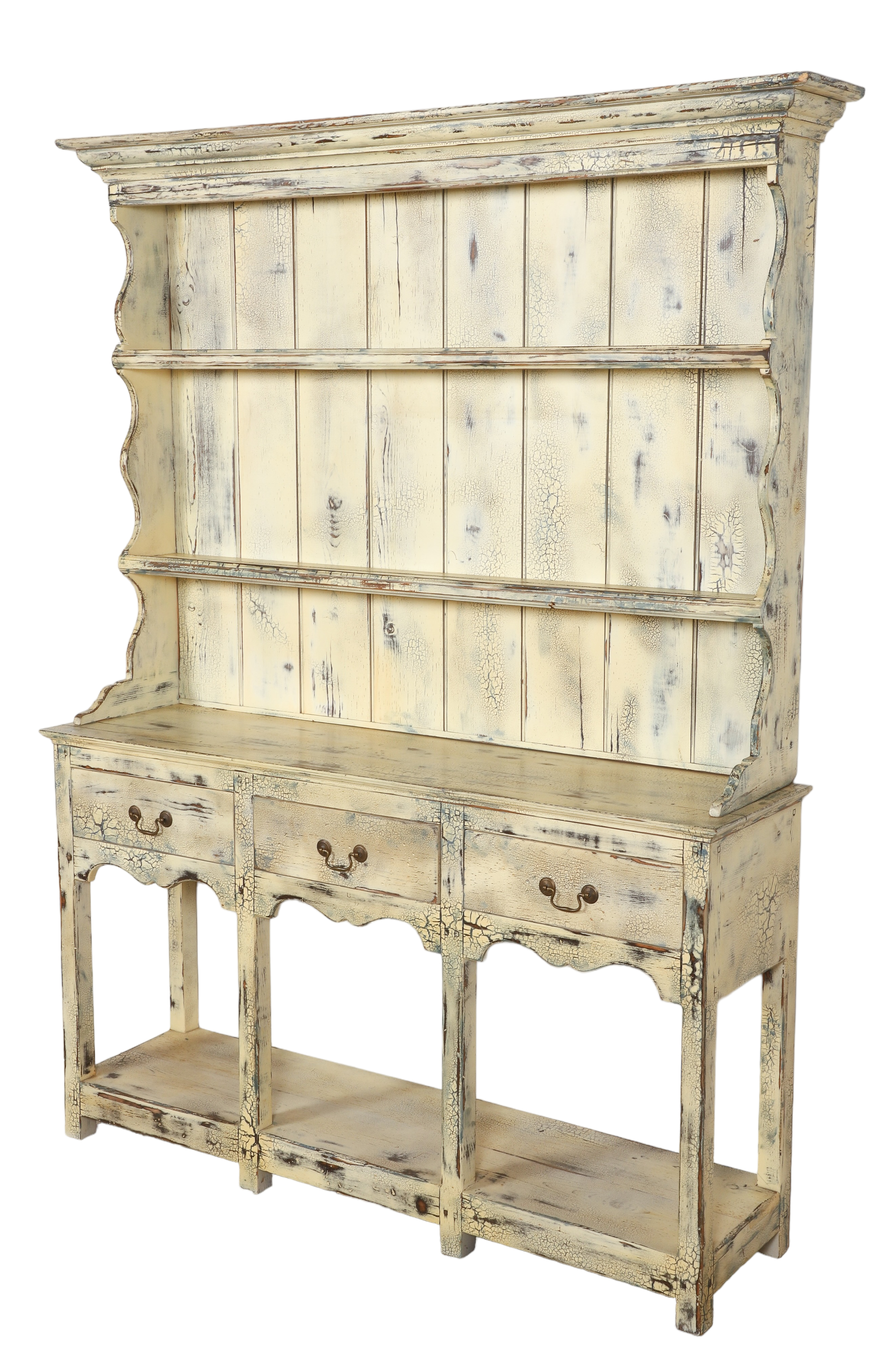 Distressed painted 2-pc open