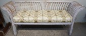 DISTRESSED PAINTED WOOD SETTEE
