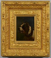 DOG PORTRAITOil on panel portr