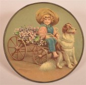 DOG PULLING CART WITH CHILD DR