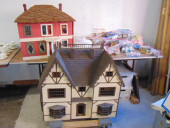 DOLL HOUSE LOT, TWO LARGE DOLL