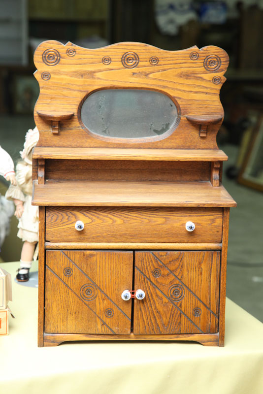 DOLL SIZE DRESSER. Pine having an