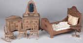 DOLL SIZE PAINTED PINE COTTAGE