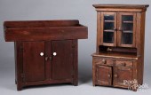 DOLL SIZE PINE STEPBACK CUPBOA