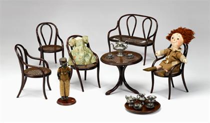 Doll size six piece bentwood  suite