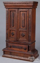 DOLL SIZE WALNUT WARDROBE, 19T