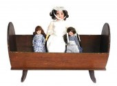 DOLLS: 19TH C. AMERICAN CRADLE