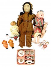 DOLLS: NINE DOLLS AND CHILD'S