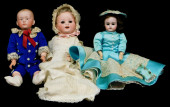 DOLLS: THREE ANTIQUE BISQUE HE