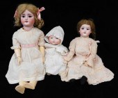 DOLLS: THREE GERMAN DOLLS INCL