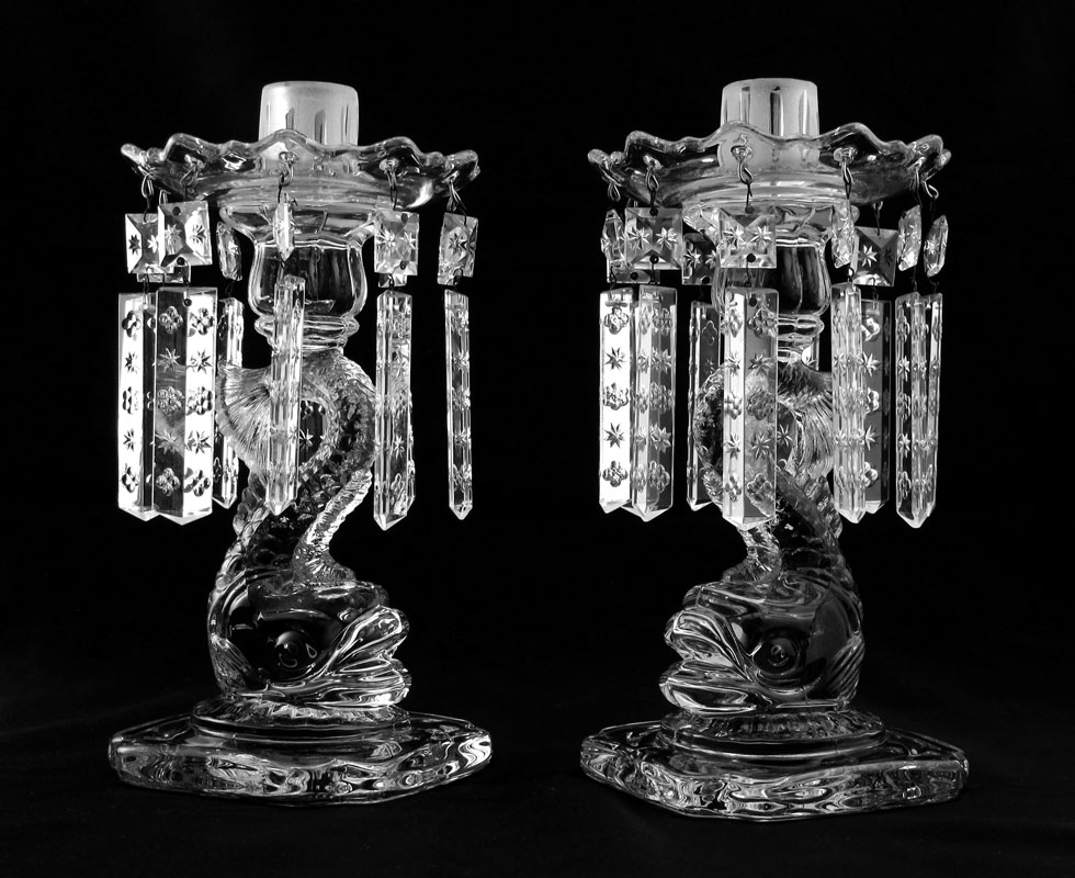 DOLPHIN CRYSTAL CANDLE HOLDERS: