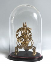 DOME GLASS SKELETON CLOCK: Bra