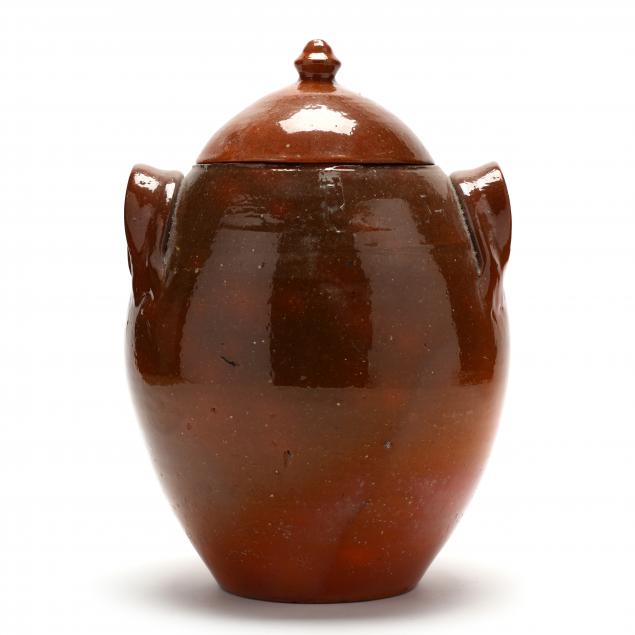 DOME LIDDED CRACKER JAR, JUGTOWN