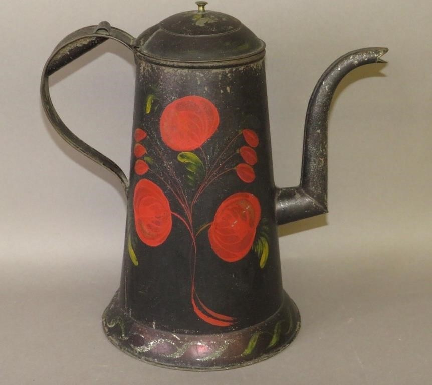 DOME LIDDED TOLEWARE TEAPOT