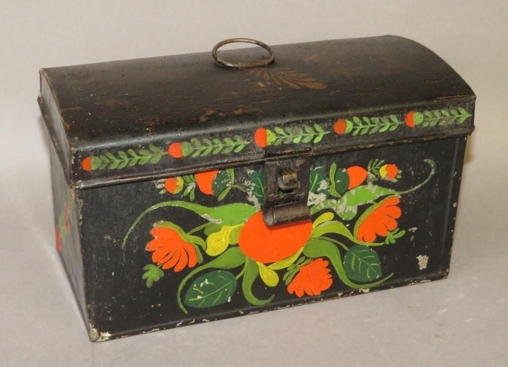 DOMED TOLEWARE BOXca. 1830-1860;
