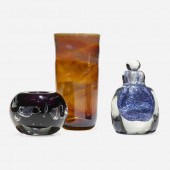 Dominick Labino. Bowl, bottle,