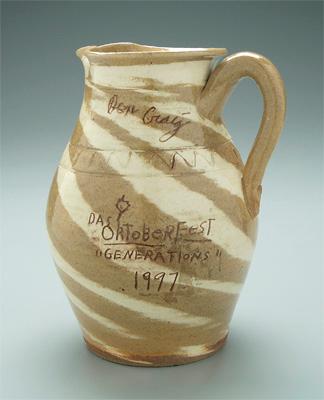 Don Craig swirl pitcher, brown