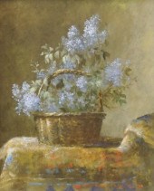 DON LORD, LILACS ON RUG, OIL O