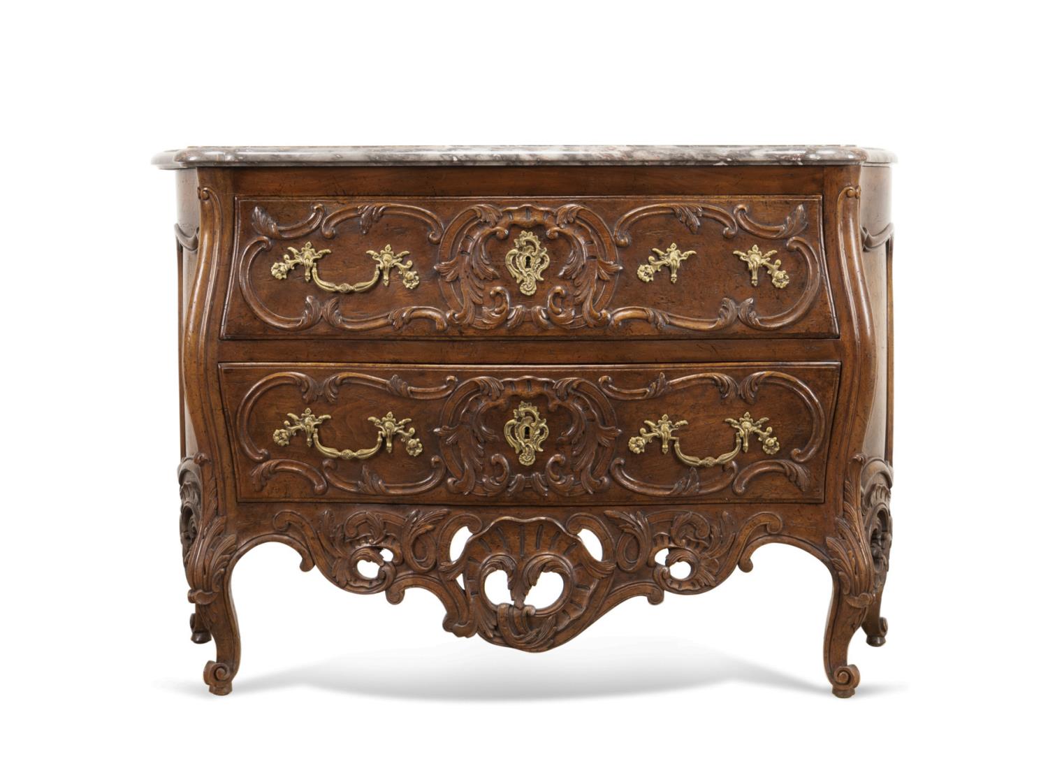 DON RUSEAU MARBLE TOP CHEST OF