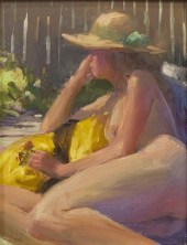 DON WARD (B.1947) WOMAN IN SUN