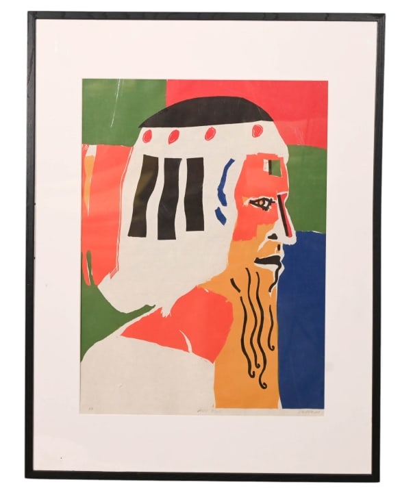 DONALD AXLEROAD SIGNED AP WOODBLOCK