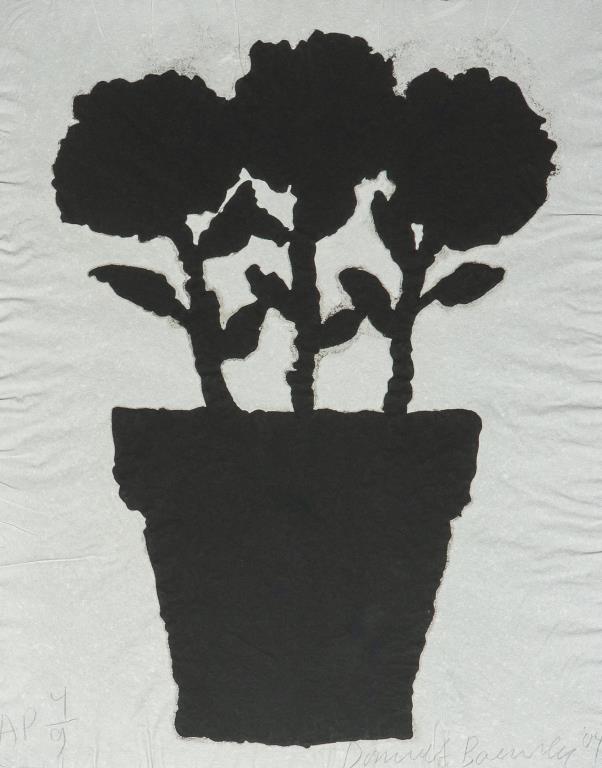 DONALD BAECHLER "FLOWER POT" INK ON
