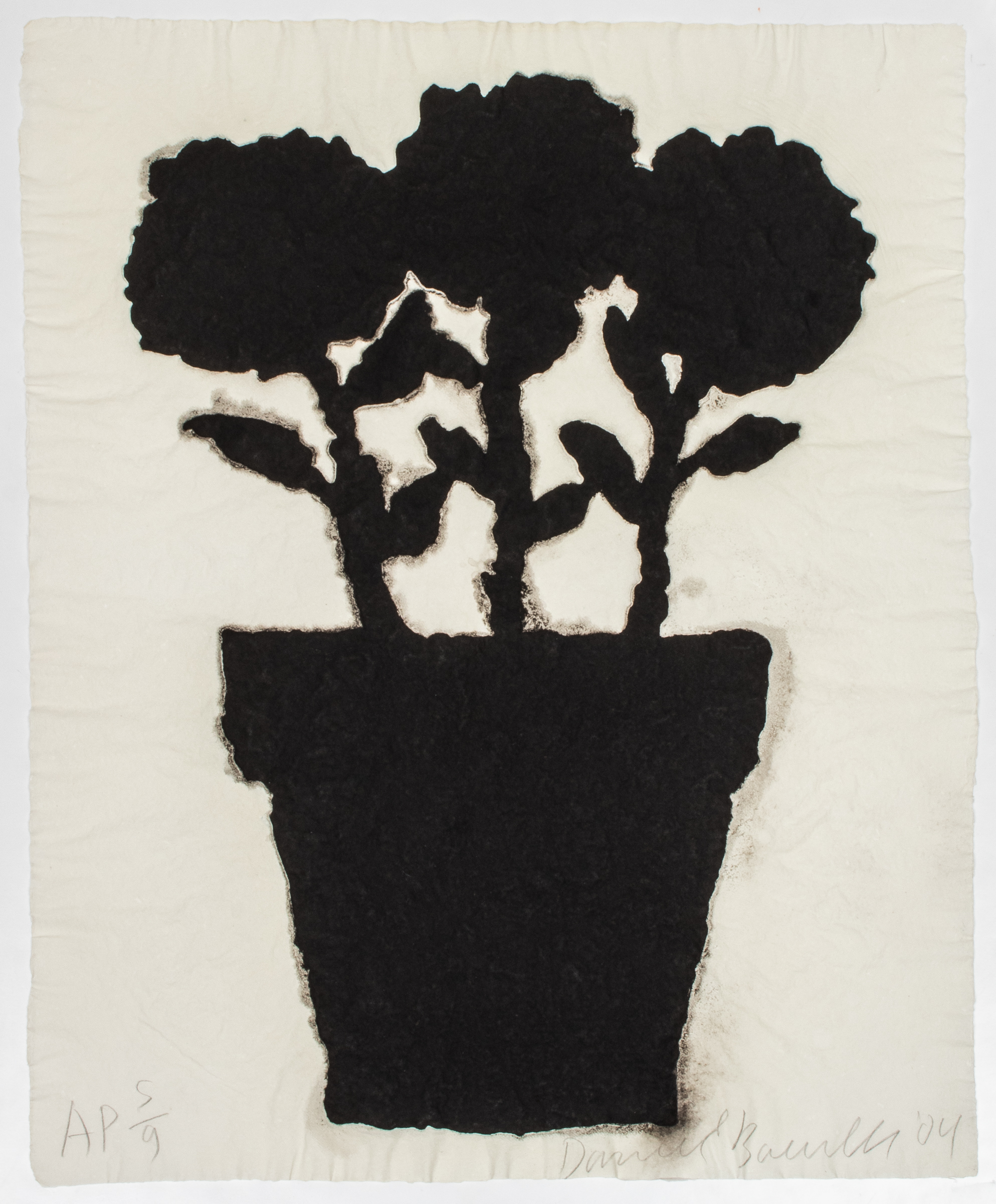 DONALD BAECHLER "FLOWER POT" INK ON
