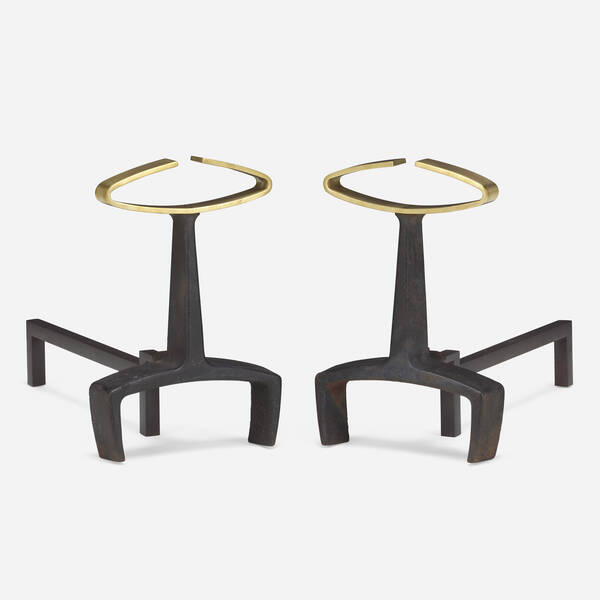 Donald Deskey. Andirons, pair. c.