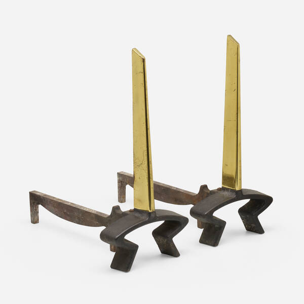 Donald Deskey. Andirons, pair. c.