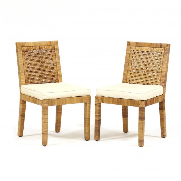 DONGHIA, PAIR OF CANE WRAPPED