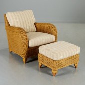 DONGHIA WICKER CLUB CHAIR AND