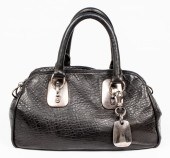 DONNA KARAN BLACK LEATHER HAND