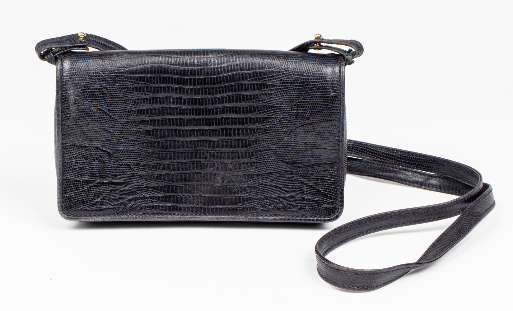 DONNA KARAN BLUE EMBOSSED LEATHER
