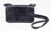 DONNA KARAN BLUE EMBOSSED LEAT