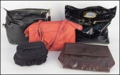 DONNA KARAN BROWN LEATHER CLUT