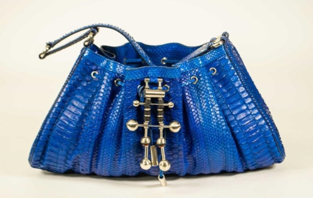 DONNA KARAN COBALT BLUE PYTHON