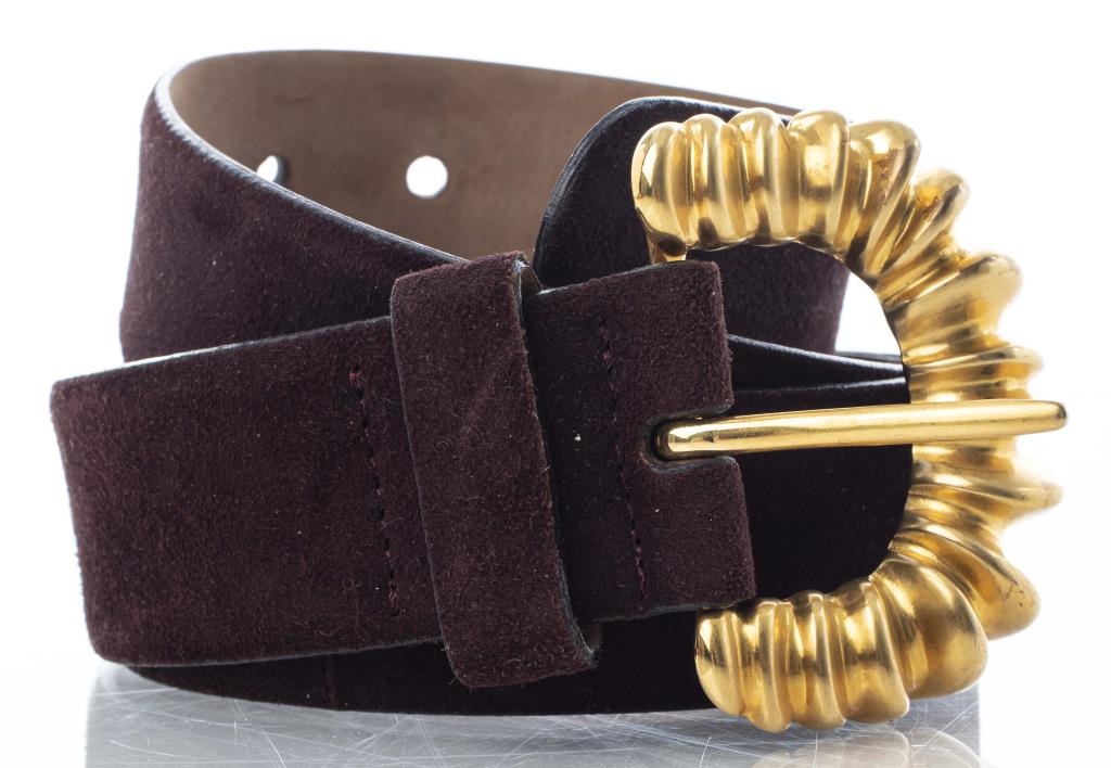 DONNA KARAN NEW YORK BURGUNDY SUEDE