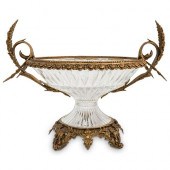 DORE BRONZE CRYSTAL CENTERPIEC