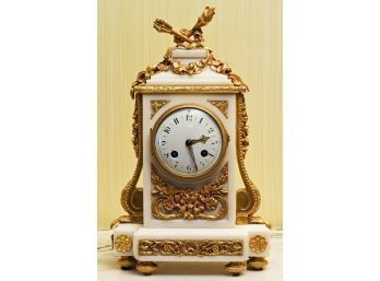 Dore bronze mounted white marble