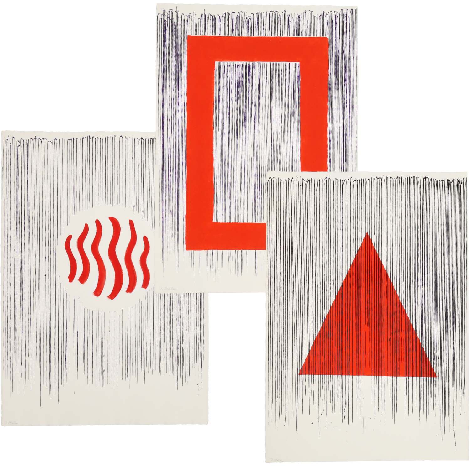 DOROTHY HELLER, TRIPTYCH PAINTING